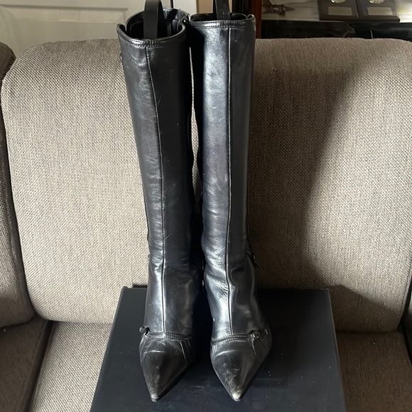 Minelli Shoes - Minnelli Made in Italy 39 black leather knee high pointy boots